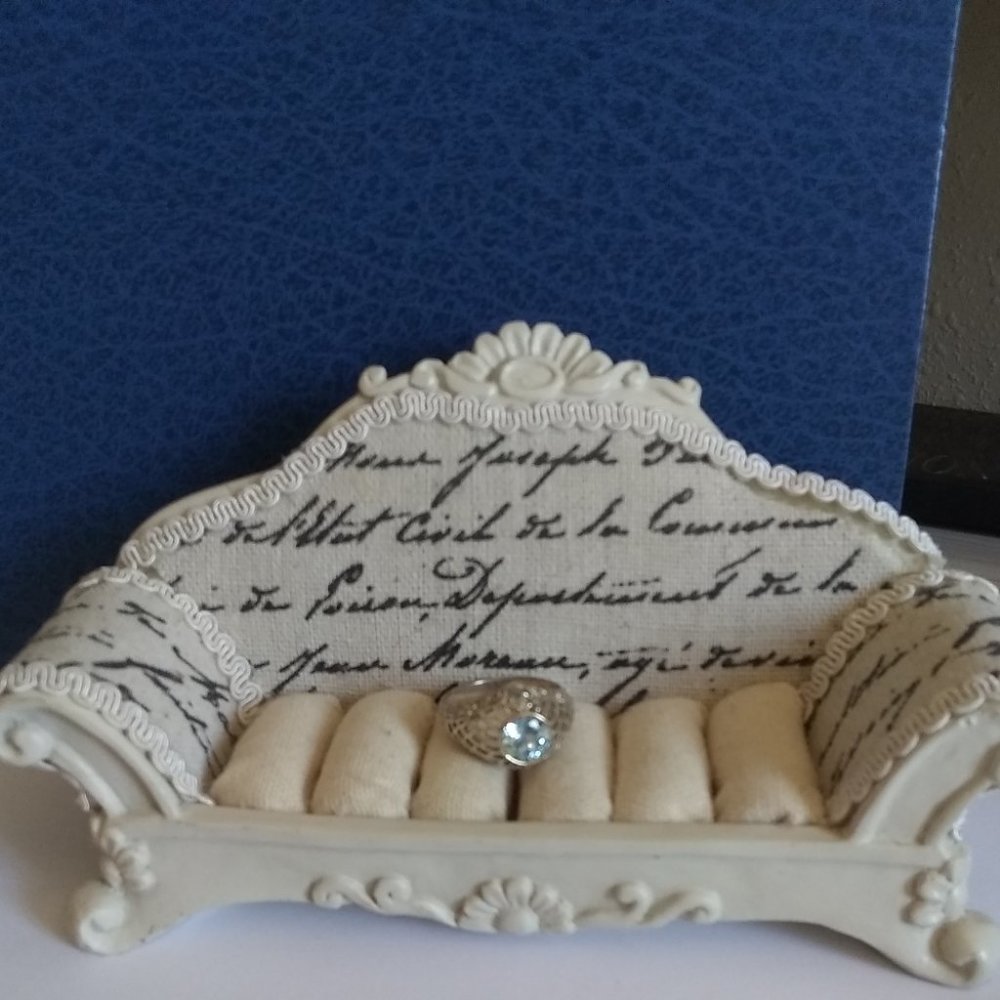 Victorian Genuine Aquamarine Silver Ring